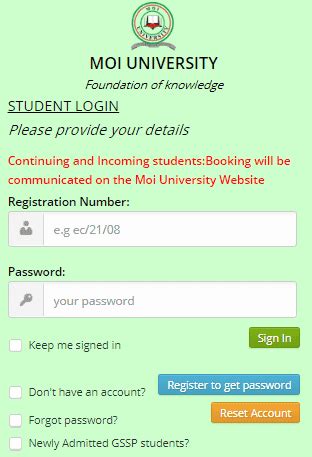 moi university student portal log in